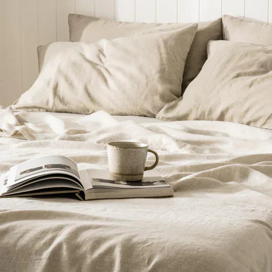 Completo letto in lino naturale al 100% Oeko-Tex®