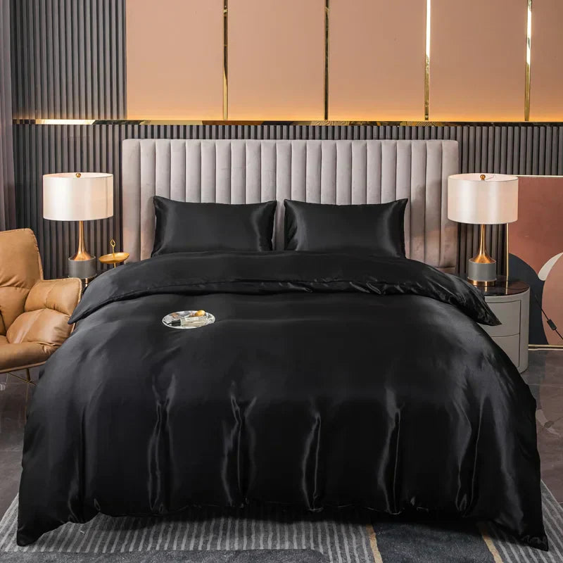 Set 3 Pezzi – Copripiumino in Raso, morbido e delicato, per notti dal tocco di lusso